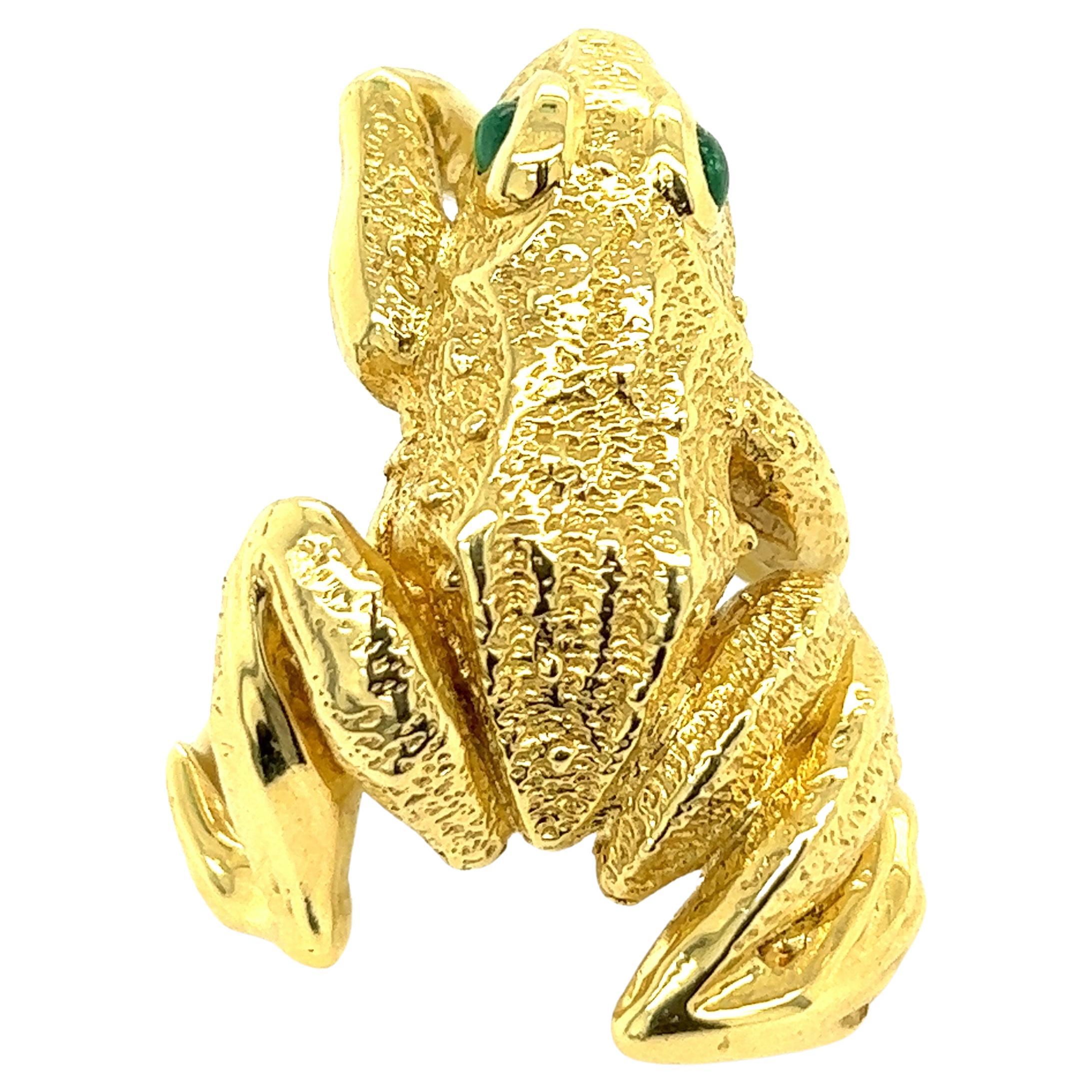 Kurt Wayne Vintage 18k Yellow Gold Large Frog Ring