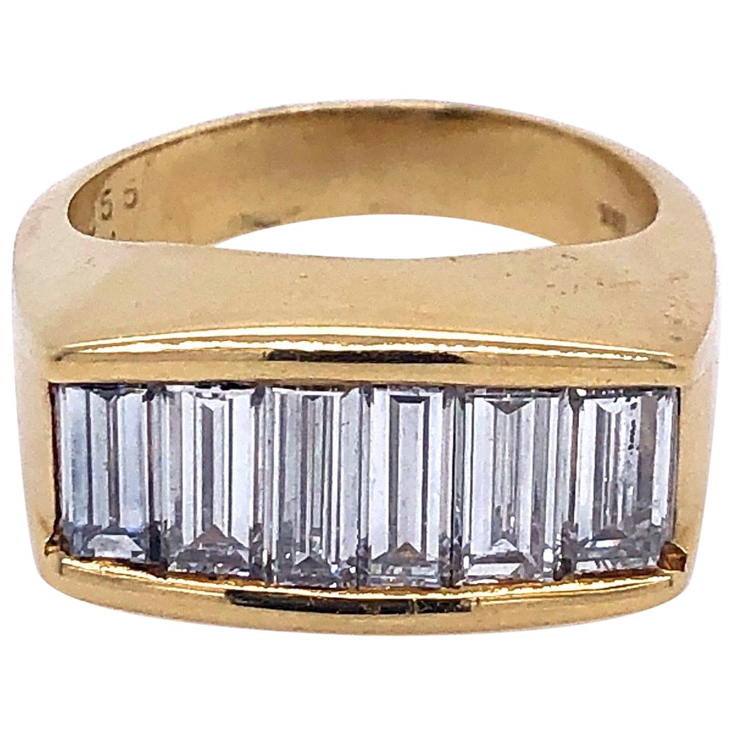 Kurt Wayne Yellow Gold Baguette Men's Diamond Ring