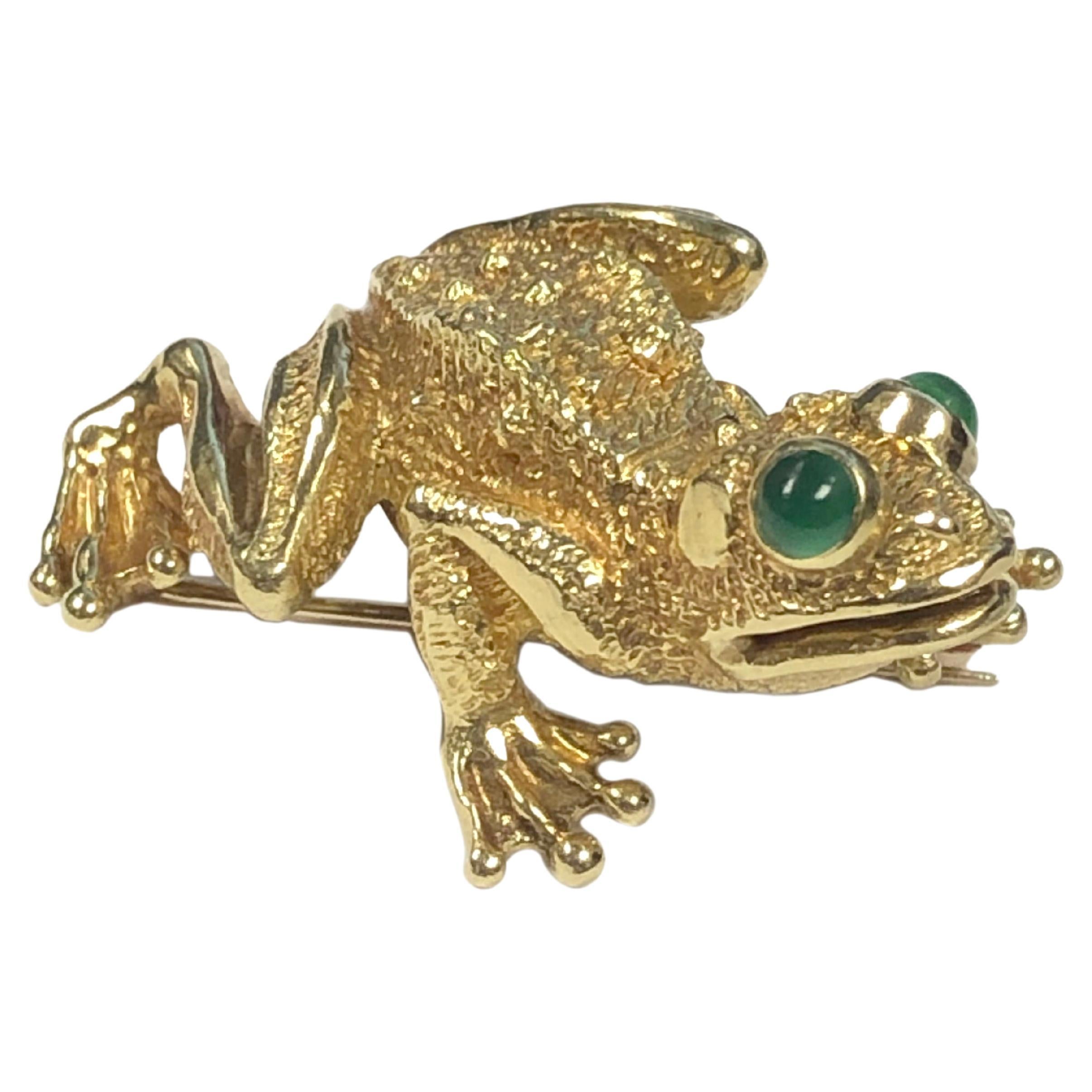 Kurt Wayne Broche grenouille en or jaune