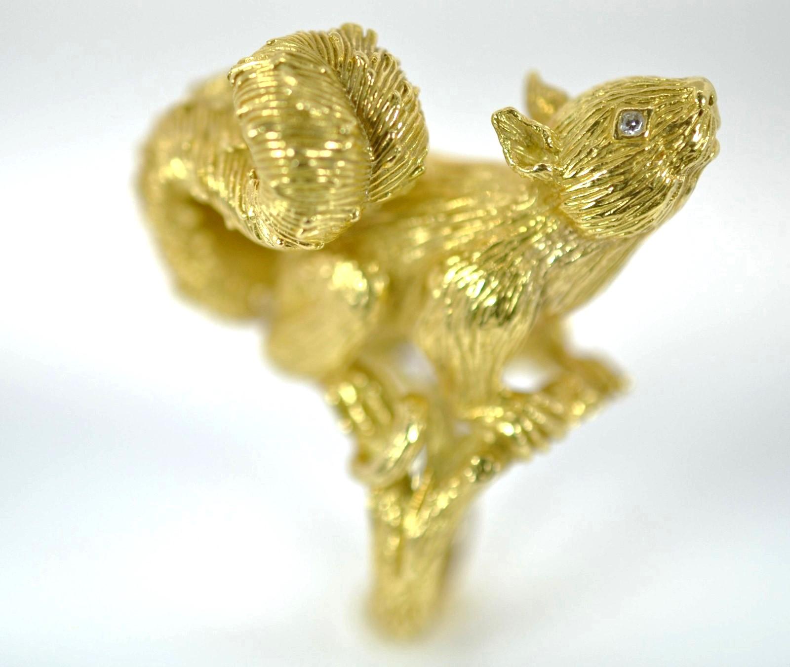 Kurt Wayne's Gold Squirrel Ring In Good Condition In Beverly Hills, CA