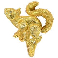 Vintage Kurt Wayne's Gold Squirrel Ring