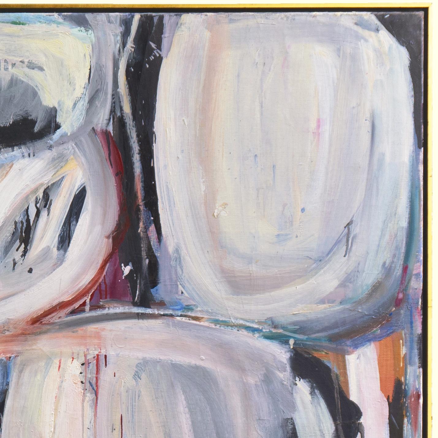 Abstracto, crema y rosa