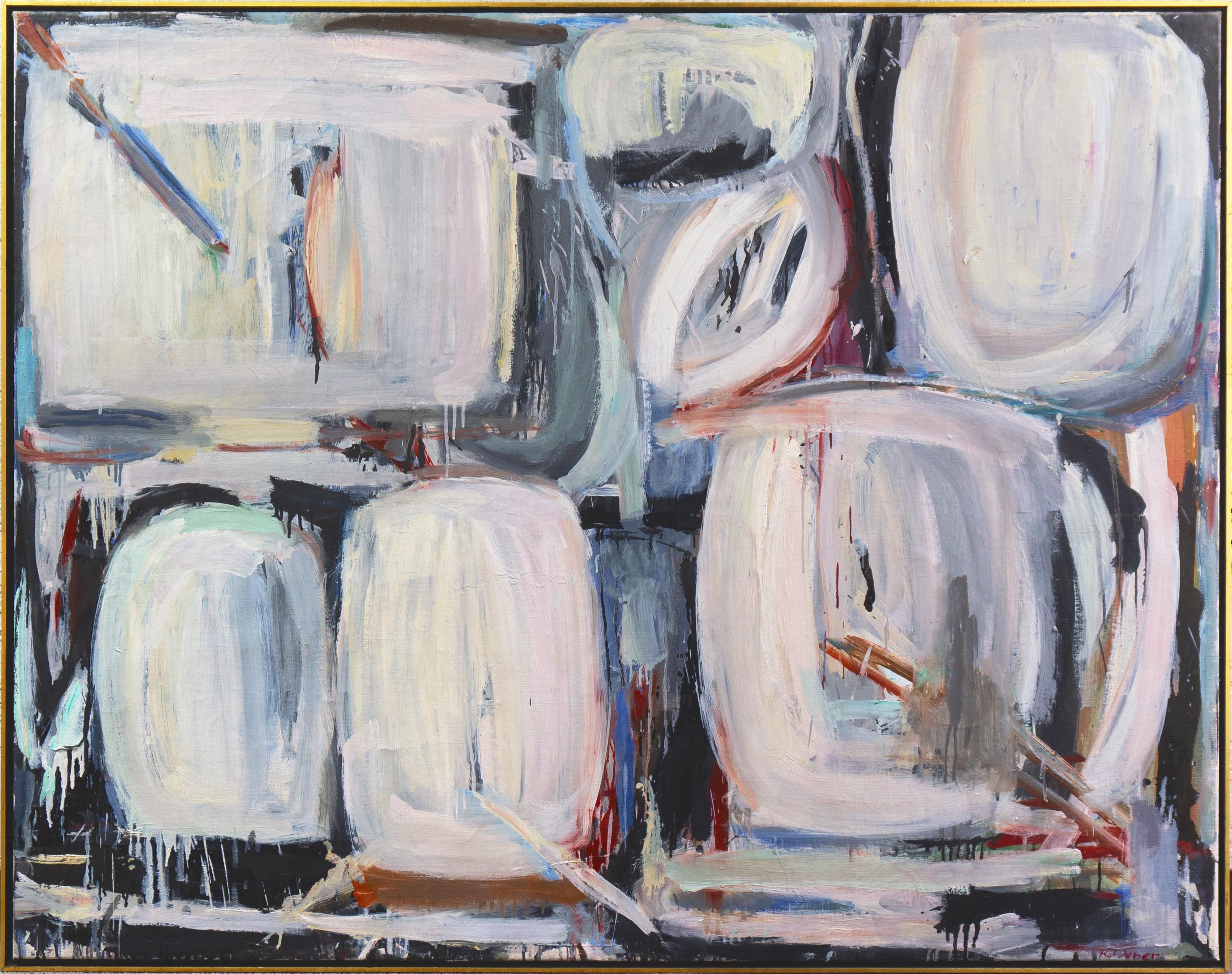 Abstract Painting de Kurt Weber - Abstracto, pergamino y rosa", Museo de Arte Moderno de París