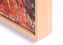 Vivid Expressionist Mountain Scene Mid Century Oil