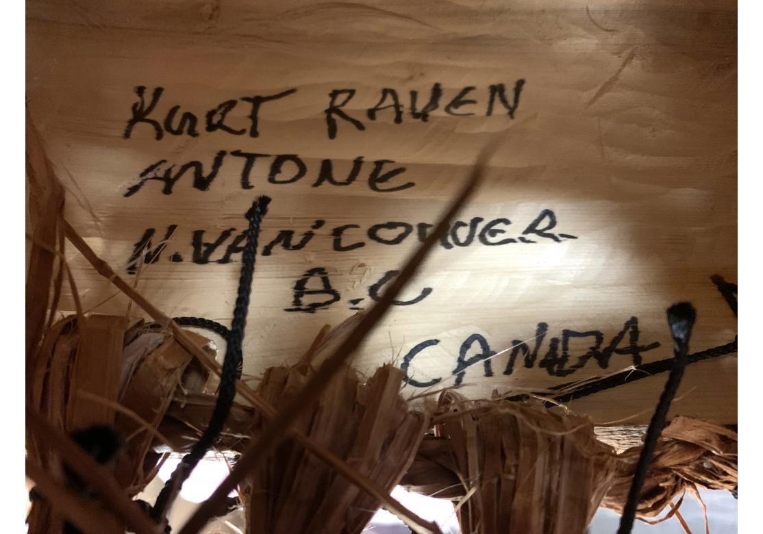 Kurtis Antone (Coast Salish, geb. 1970) Signierte Raven Ceremonial Dance Maske, Kanada im Angebot 13