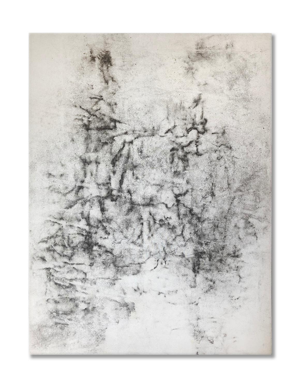 Ash Ceniza #1, (drawing, black and white, abstract, expressionist, ashes, pape - Mixed Media Art by Kurtis Brand
