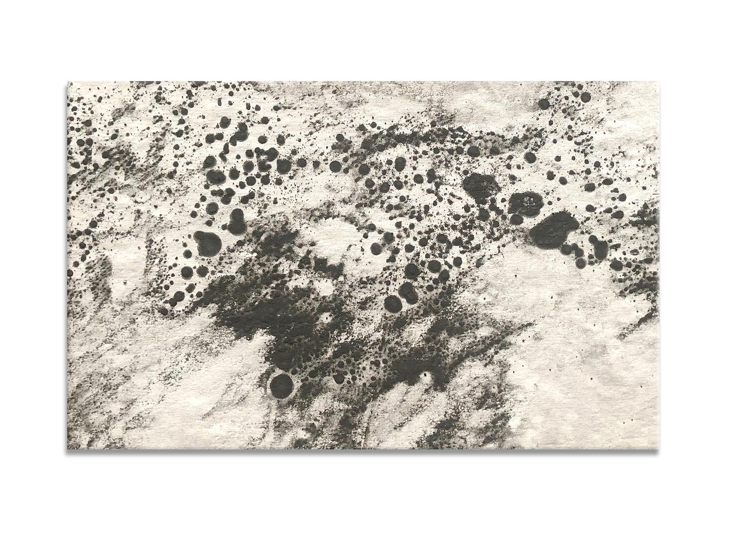 Kurtis Brand Abstract Painting - Ash Ceniza #11, (black and white, ashes, abstract expressionist, charcoal)