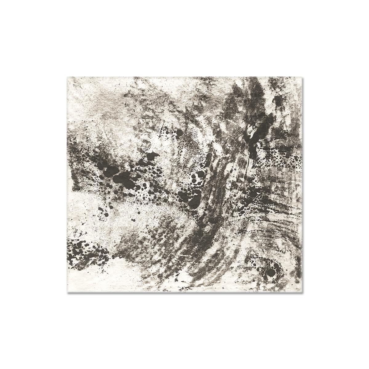 Kurtis Brand Abstract Painting - Ash Ceniza #12, (black and white, ashes, abstract expressionist, charcoal)