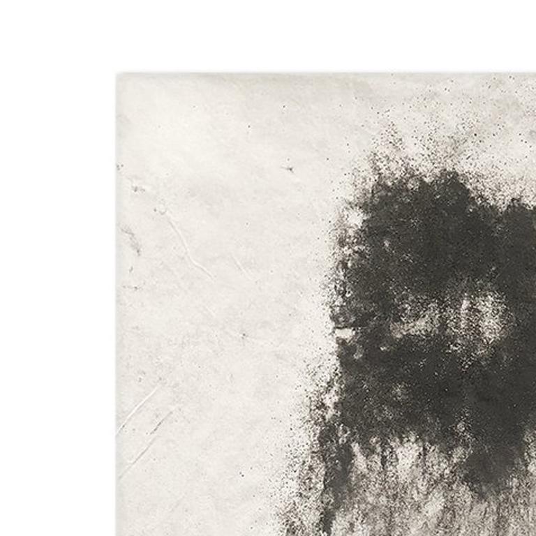 Ash Ceniza #14, (black and white, ashes, abstract expressionist, charcoal) - Painting by Kurtis Brand