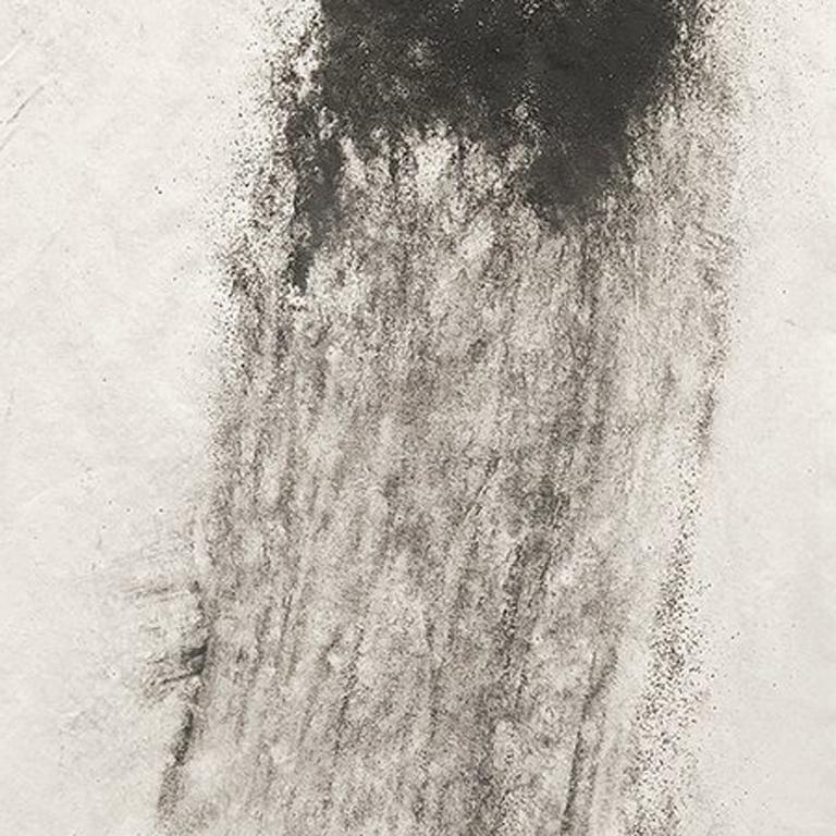 Ash Ceniza #14, (black and white, ashes, abstract expressionist, charcoal) - Abstract Painting by Kurtis Brand