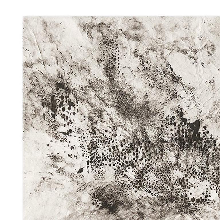 Ash Ceniza #15, (black and white, ashes, abstract expressionist, charcoal) - Painting by Kurtis Brand