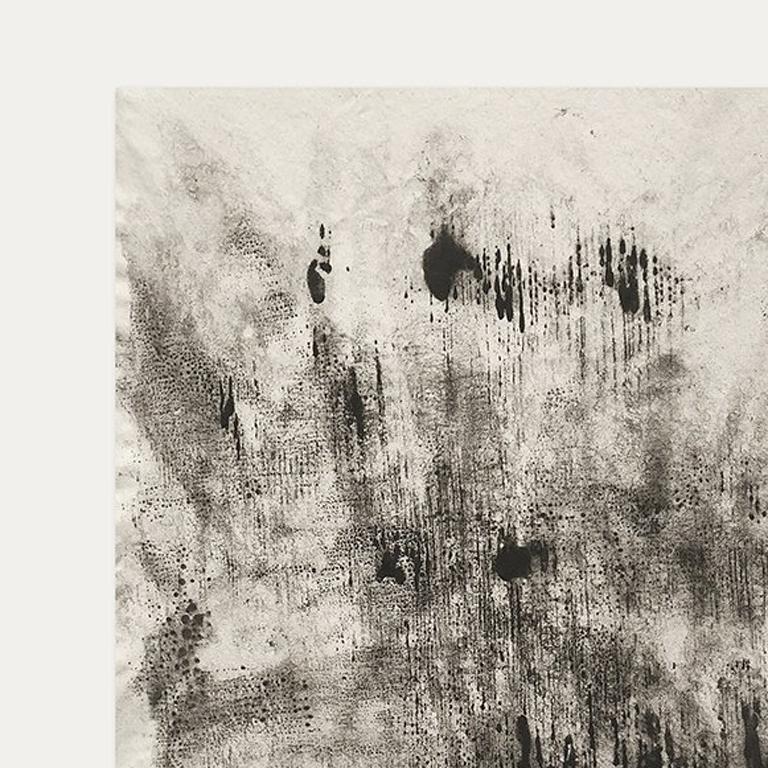 Ash Ceniza #19, (black and white, ashes, abstract expressionist, charcoal) - Painting by Kurtis Brand