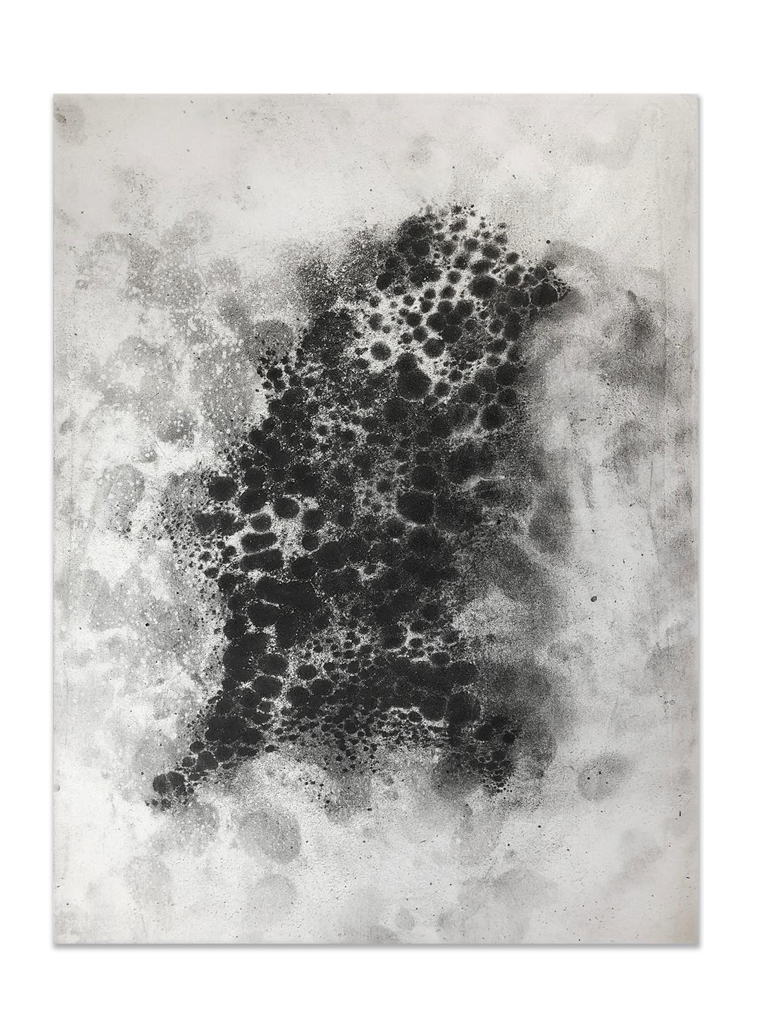 Ash Ceniza #3, (drawing, black and white, abstract, expressionist, ashes, paper) - Mixed Media Art by Kurtis Brand