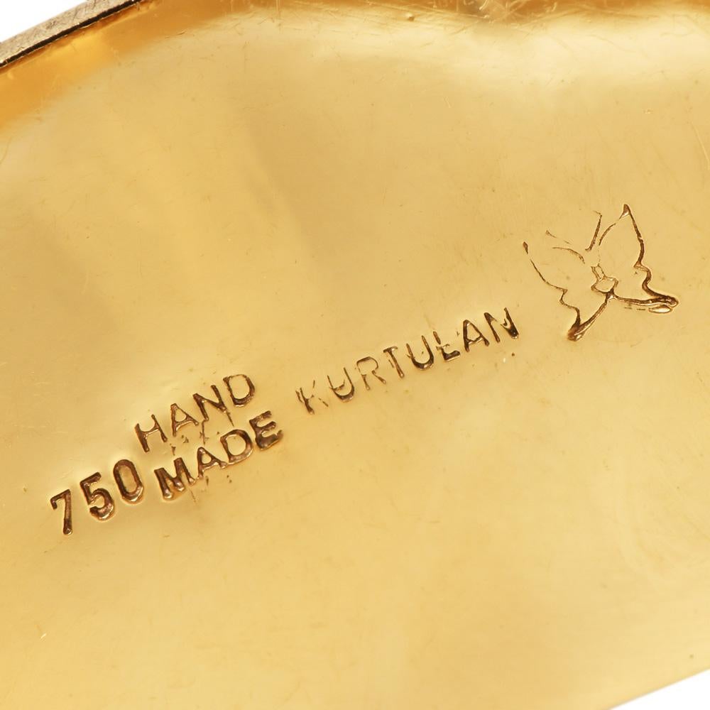 Kurtulan 18K Two-Tone Diamond Woven Bangle Bracelet For Sale 3