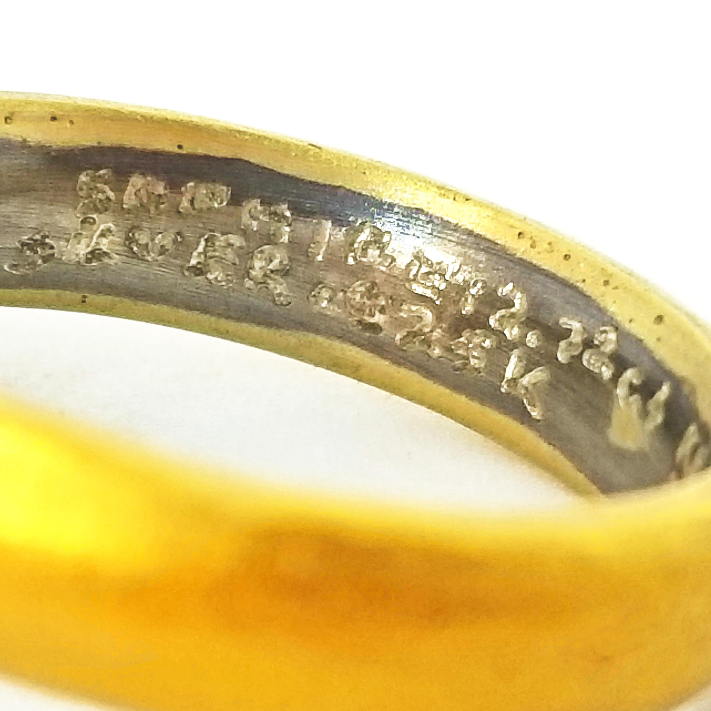 Kurtulan Handgefertigter 2,72 Karat Rosenschliff Saphire Diamant Floret Ring Signiert 24K im Angebot 1