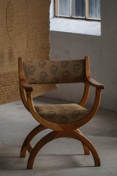 Poltrona "Kurul" di Kjærnulf, Oak e Lisa Larson Textile, metà secolo, anni '60