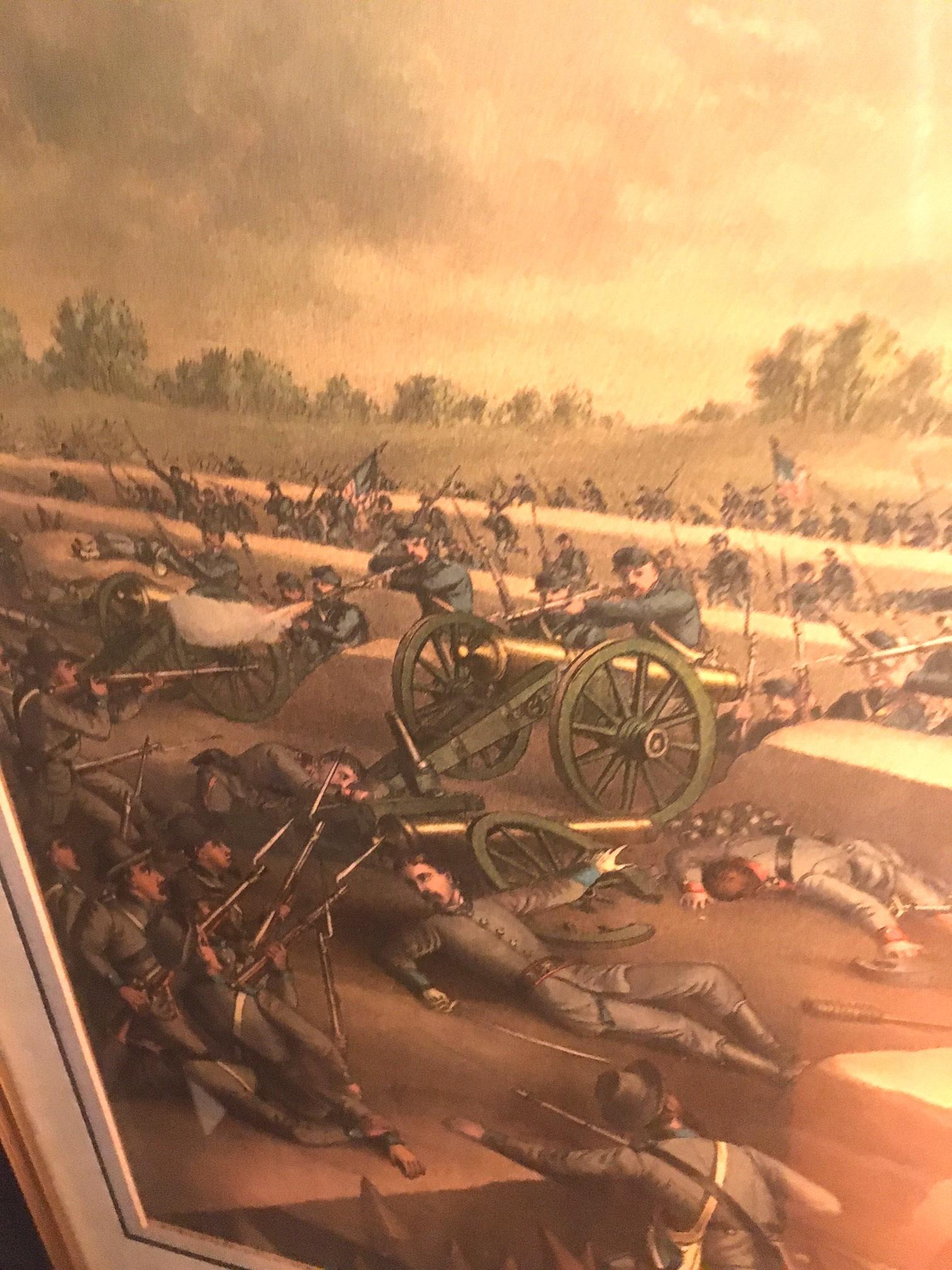 Kurz and Allison Framed Pair Civil War Color Lithograph Battle Scene ...