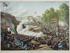 "Battle of Corinth 1862, " Original Hand-Colored Lithograph by Kurz & Allison