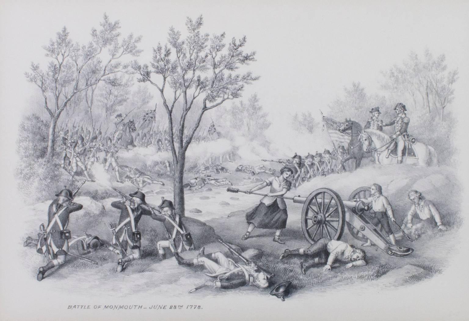 Figurative Print di Kurz and Allison - litografia del XIX secolo paesaggio scena di battaglia stampa figurativa militare