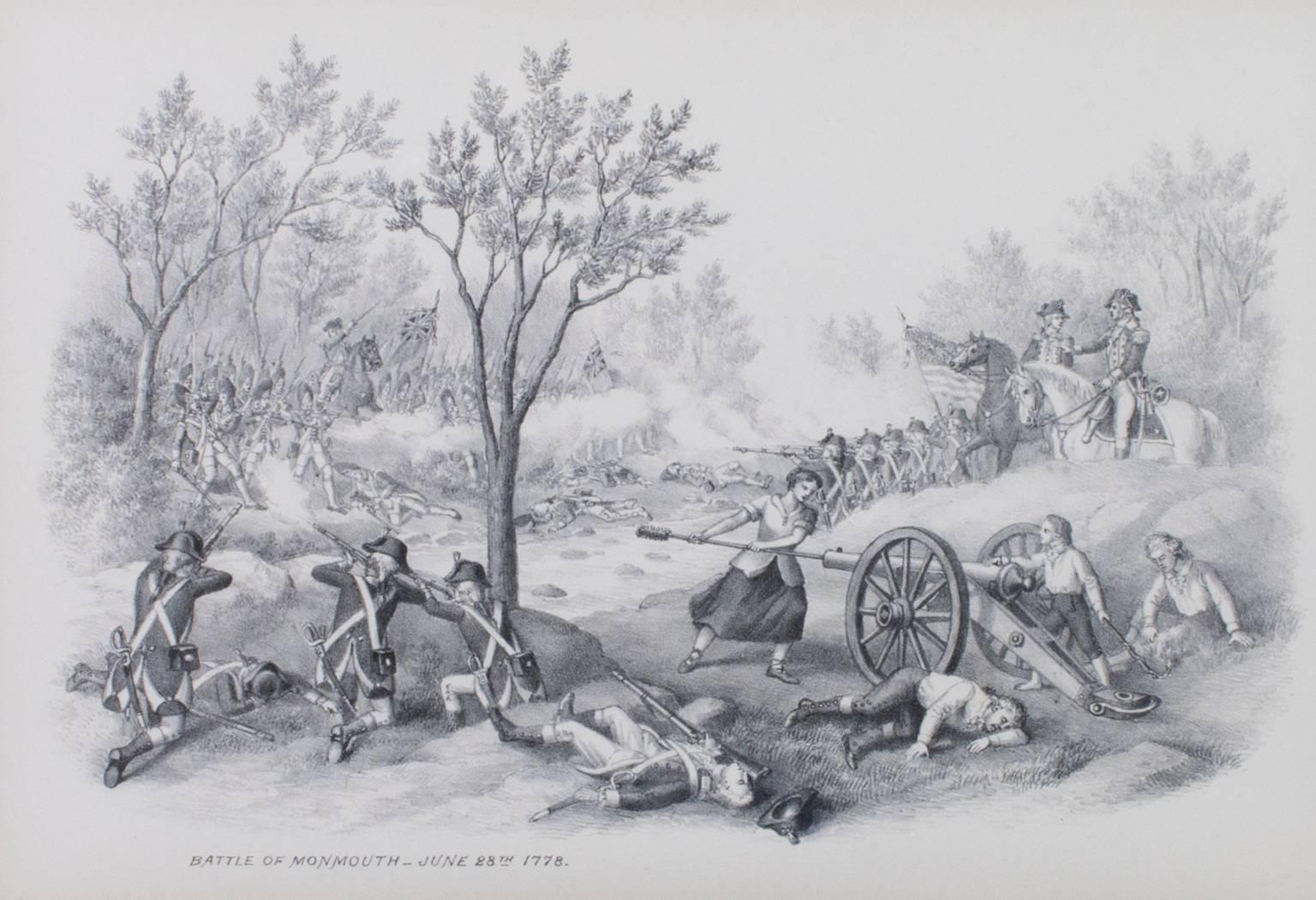 Kurz and Allison Figurative Print - "Battle of Monmouth, June 28, 1778, " Original Lithograph by Kurz & Allison