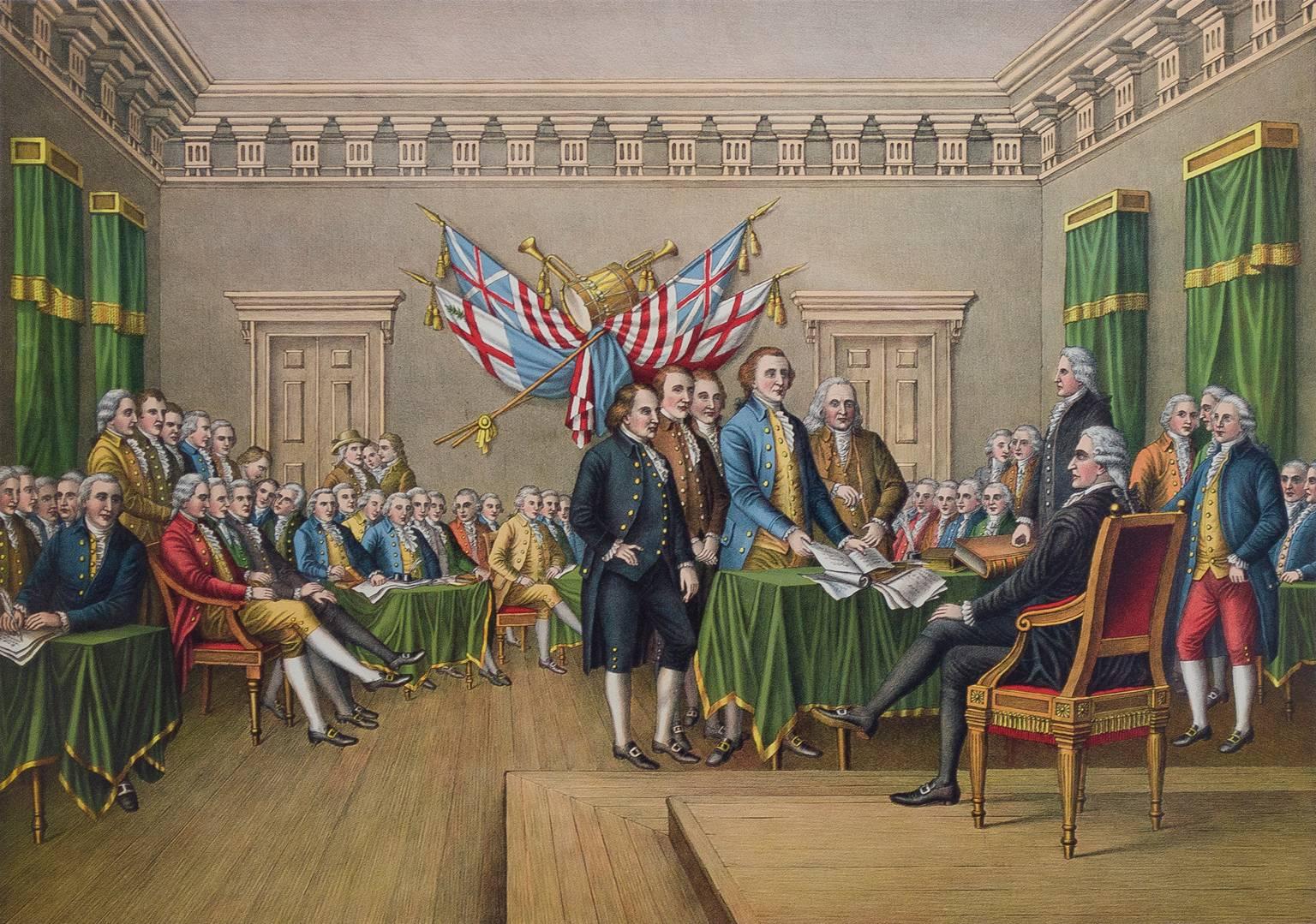 Kurz and Allison Figurative Print - "Declaration of Independence, " Original Lithograph by Kurz & Allison 