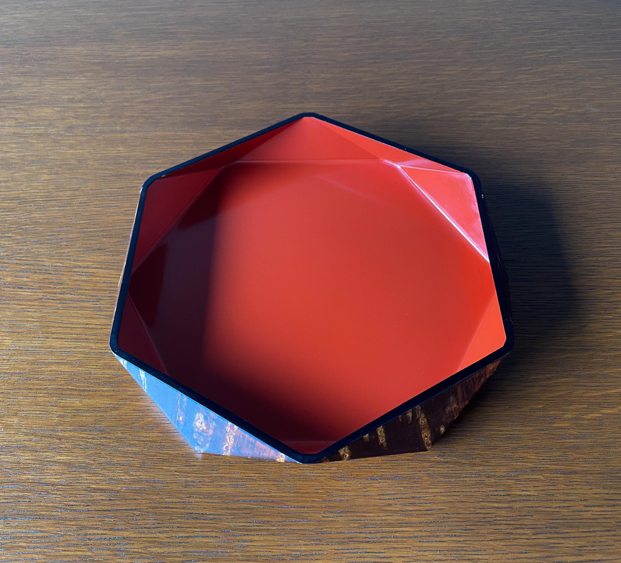 Kusachu Hexagonal Cherry Bark Bowl / Tray, Japan, 20th Century  For Sale 8