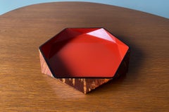 Kusachu Hexagonal Cherry Bark Bowl / Tray, Japan, 20th Century