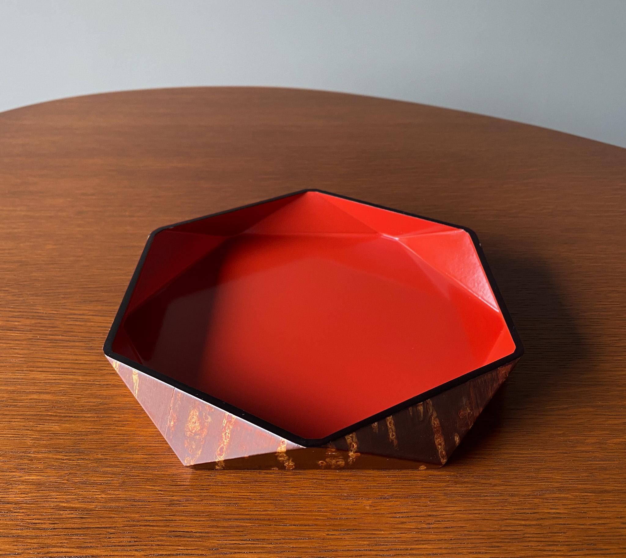 Modern Kusachu Hexagonal Cherry Bark Bowl / Tray, Japan, 20th Century  For Sale