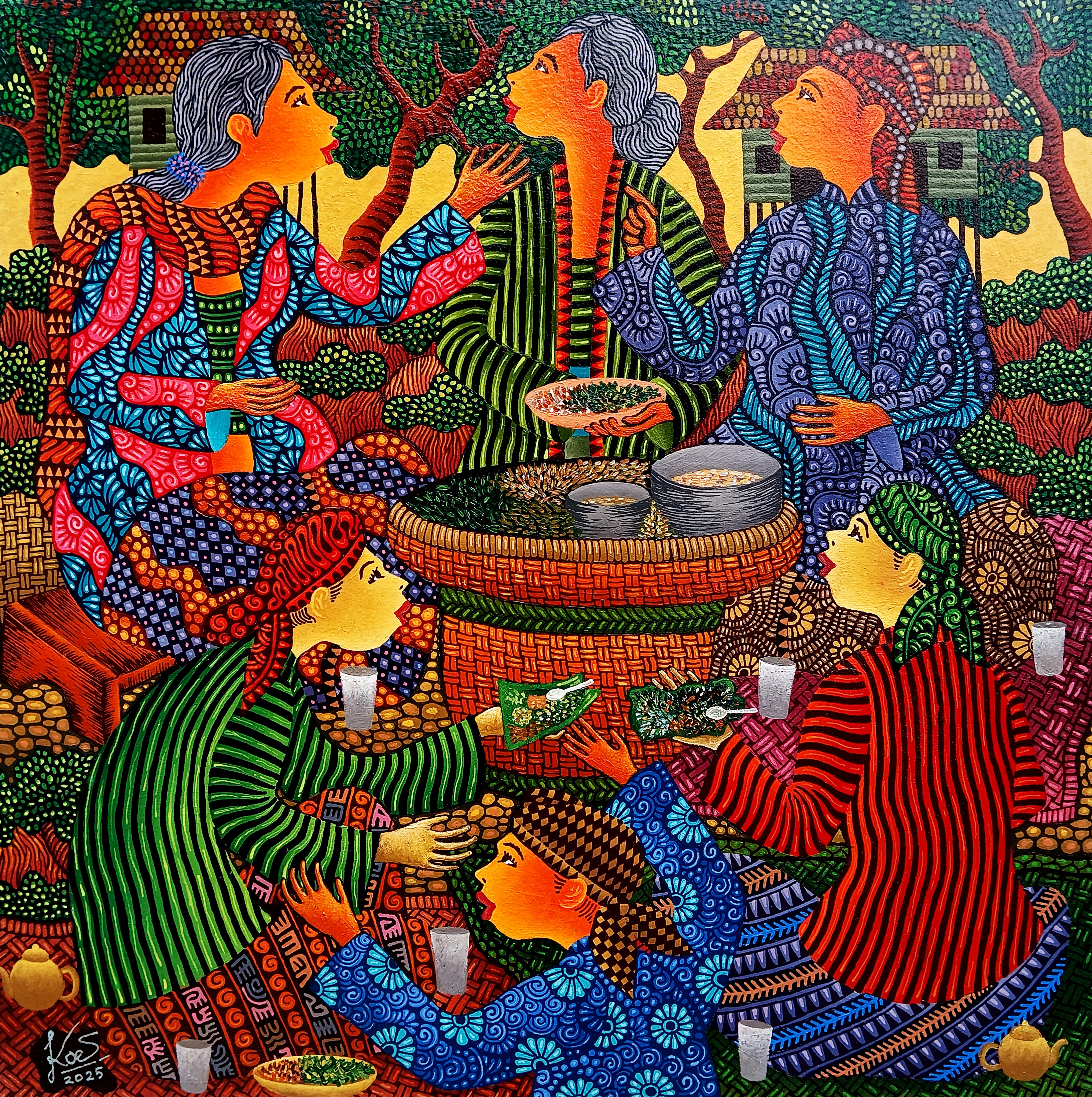Art contemporain indonésien de Kusbudiyanto - Bakul Pecel en vente 1