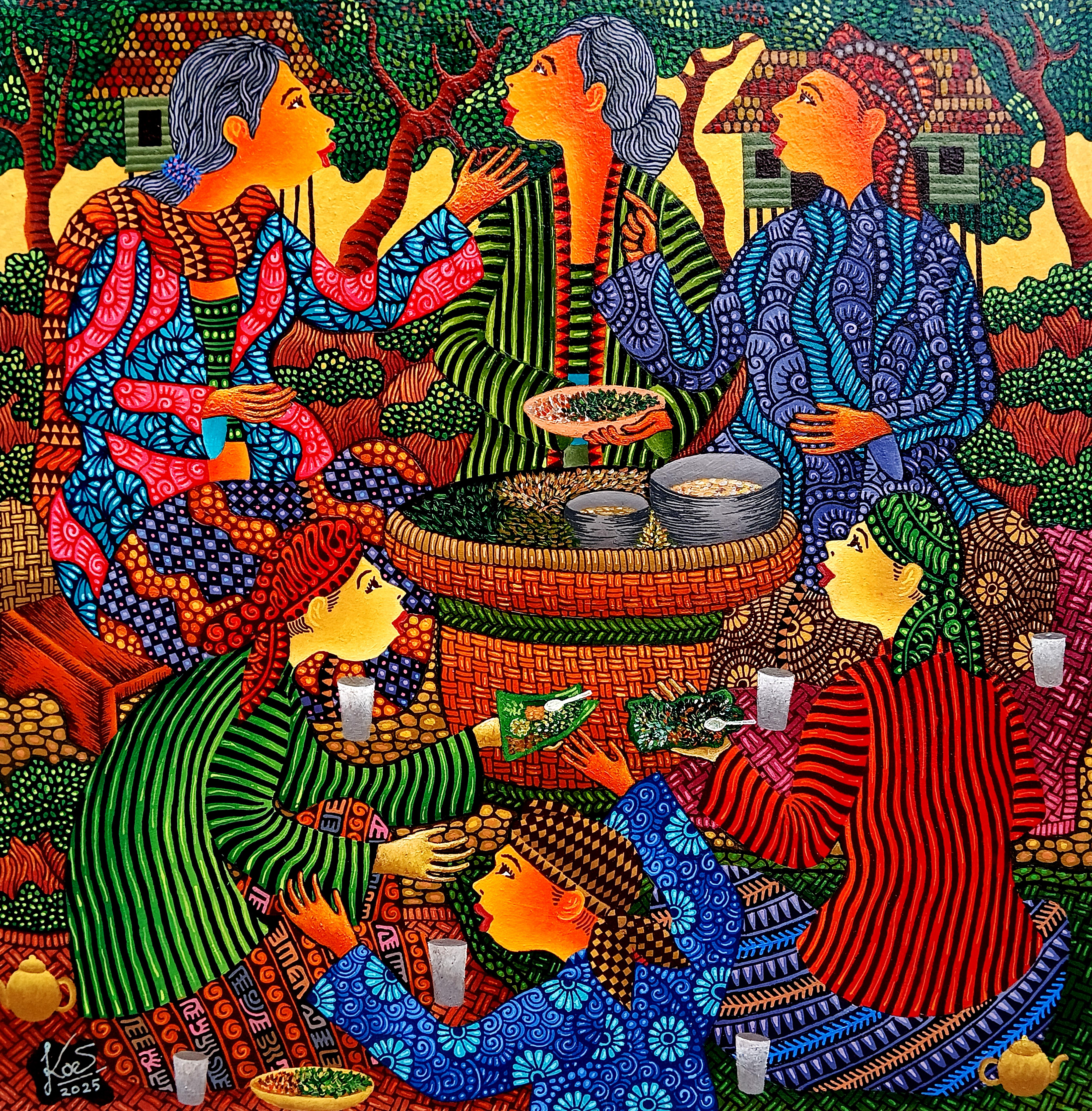 Art contemporain indonésien de Kusbudiyanto - Bakul Pecel en vente 2
