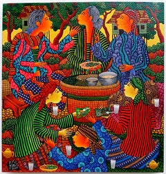 Art contemporain indonésien de Kusbudiyanto - Bakul Pecel