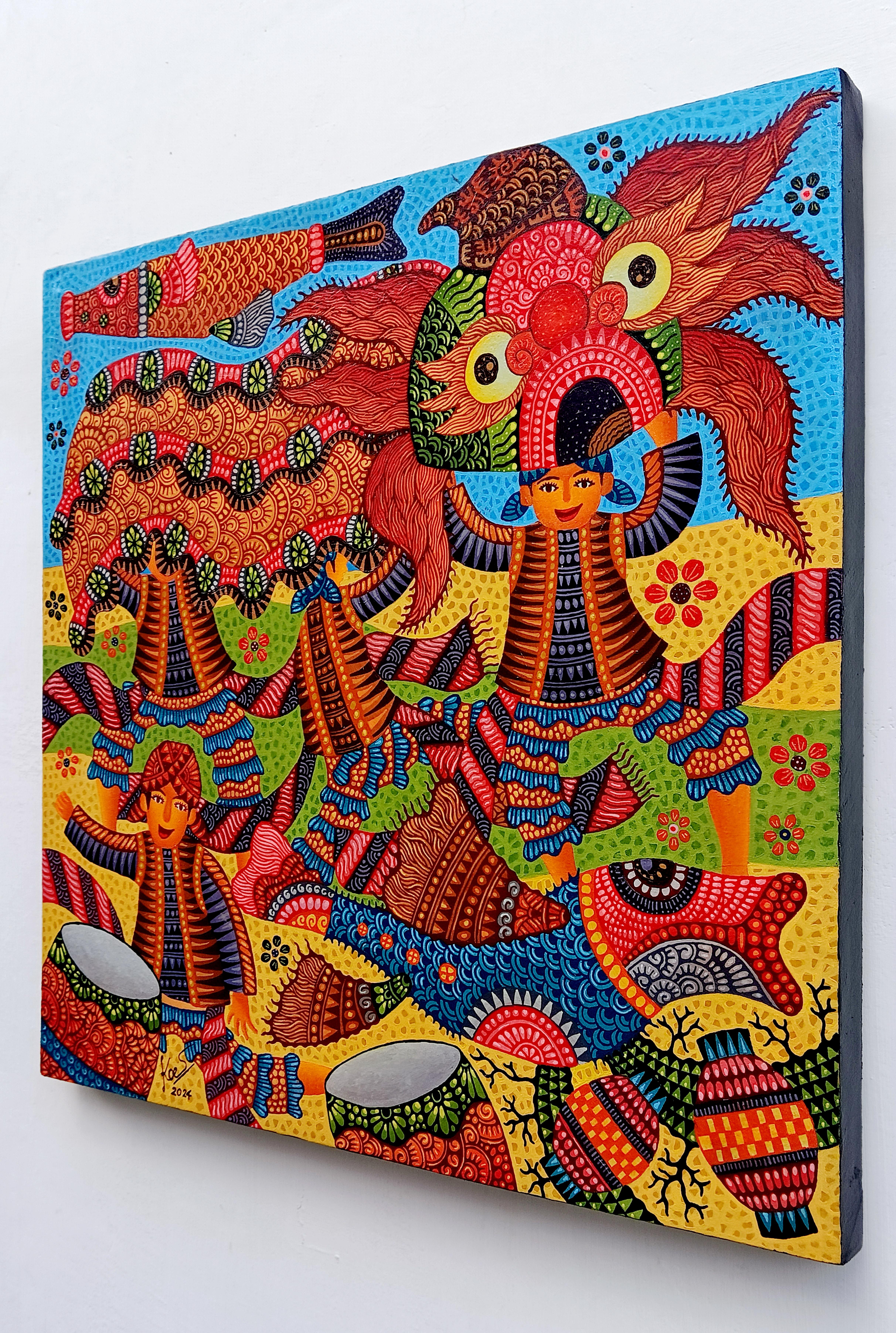 Art contemporain indonésien par Kusbudiyanto - Danse Barongan en vente 3