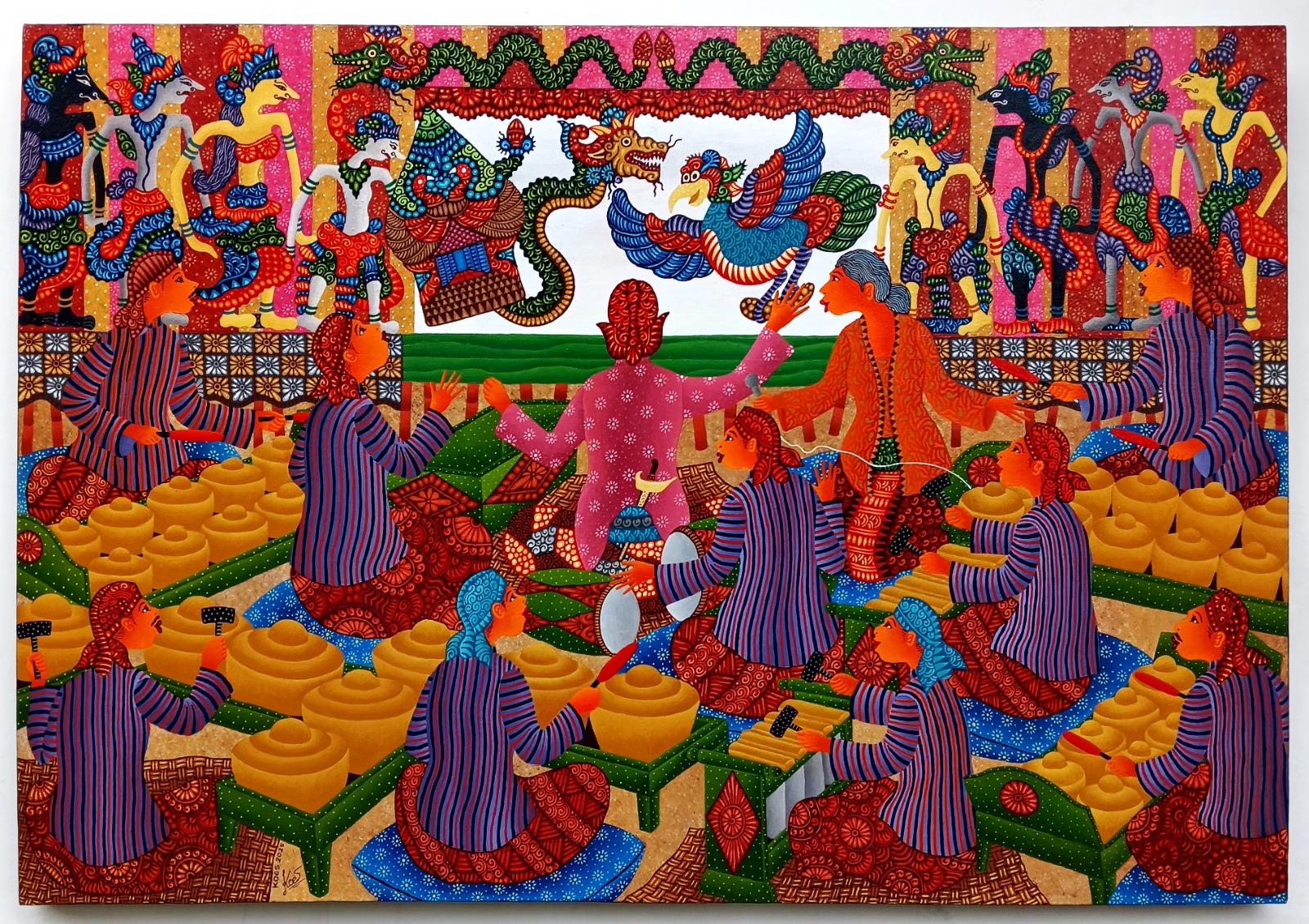 Art contemporain indonésien de Kusbudiyanto - Jatayu et le dragon en vente 2