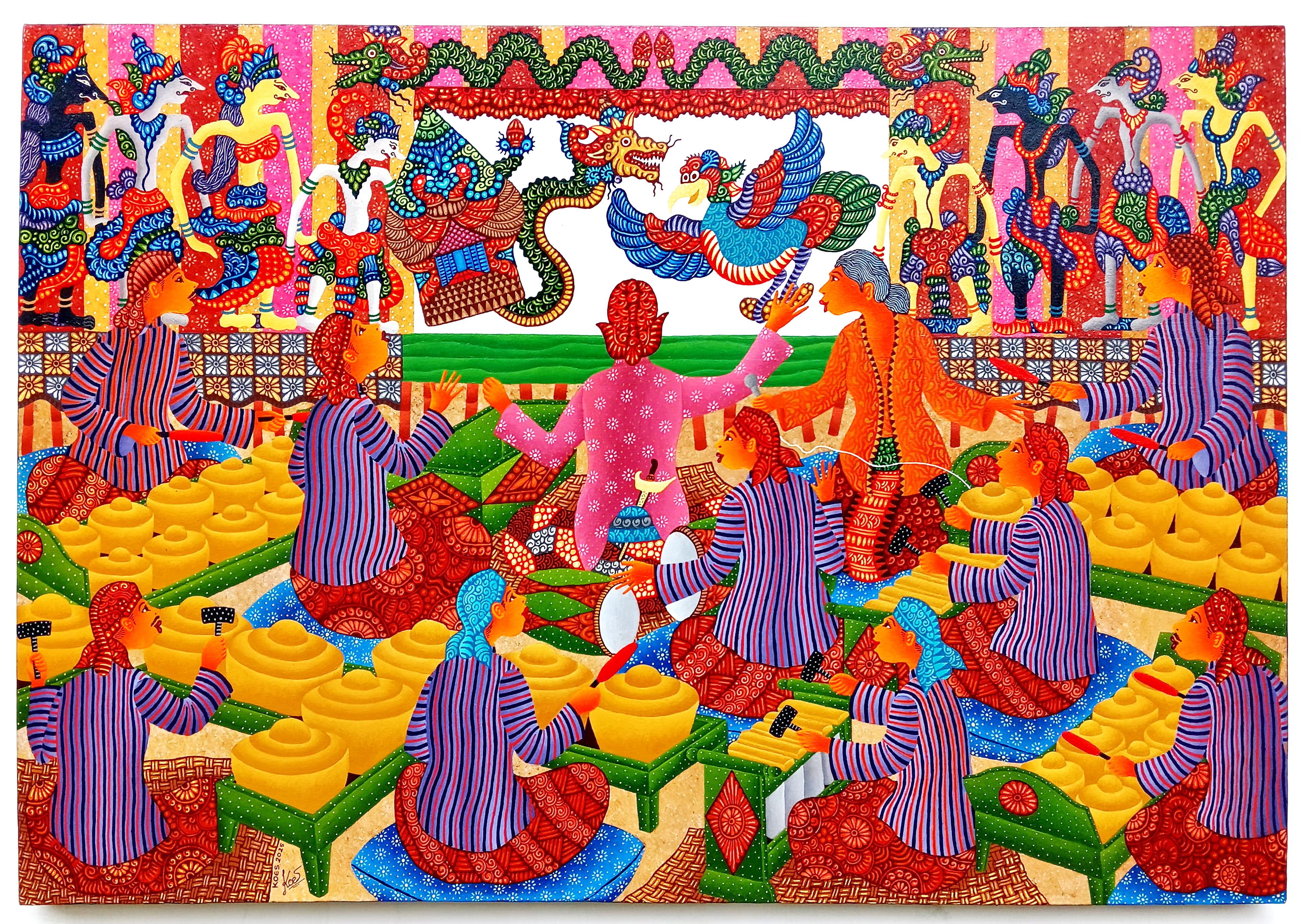 Art contemporain indonésien de Kusbudiyanto - Jatayu et le dragon en vente 3