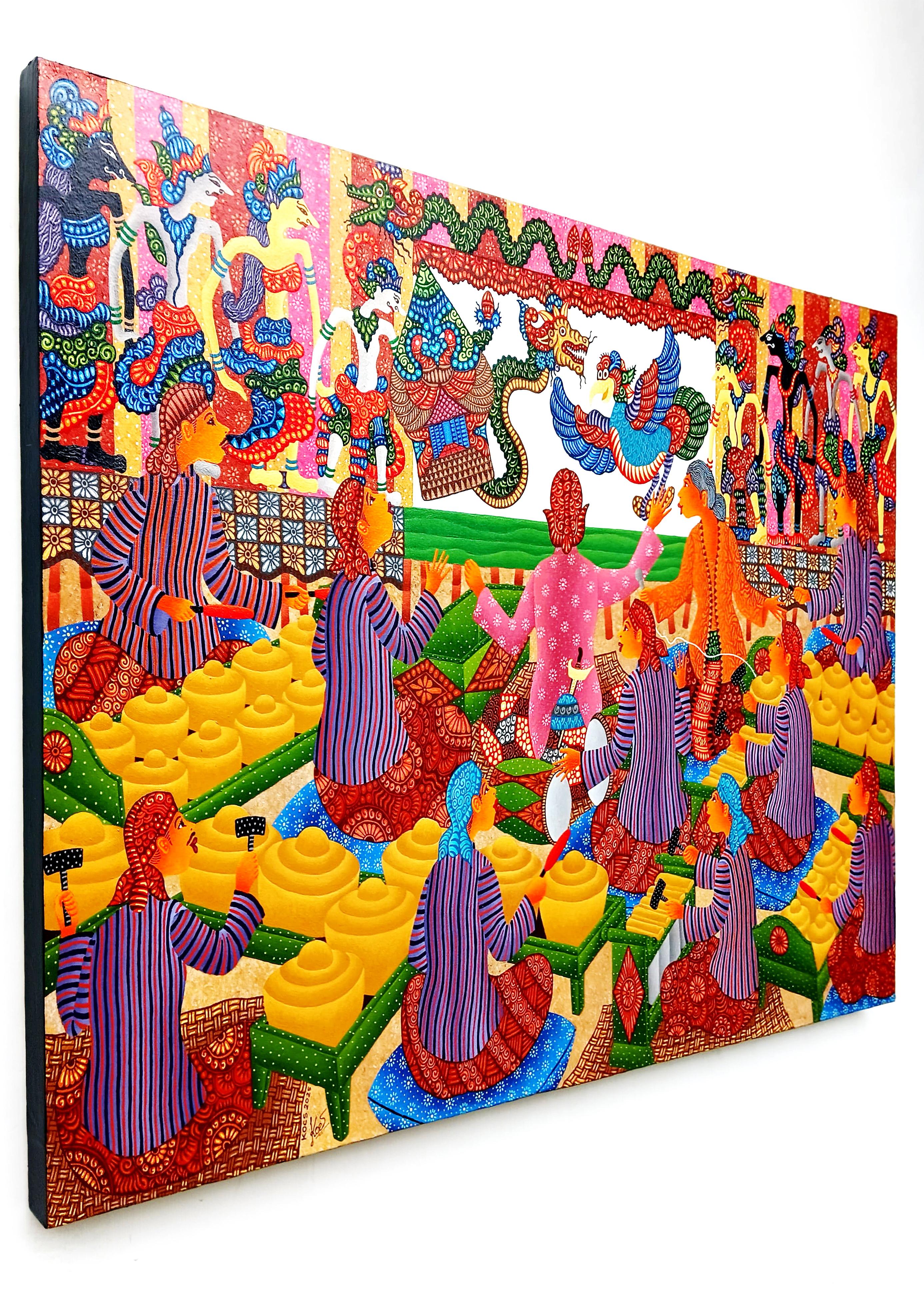 Art contemporain indonésien de Kusbudiyanto - Jatayu et le dragon en vente 4