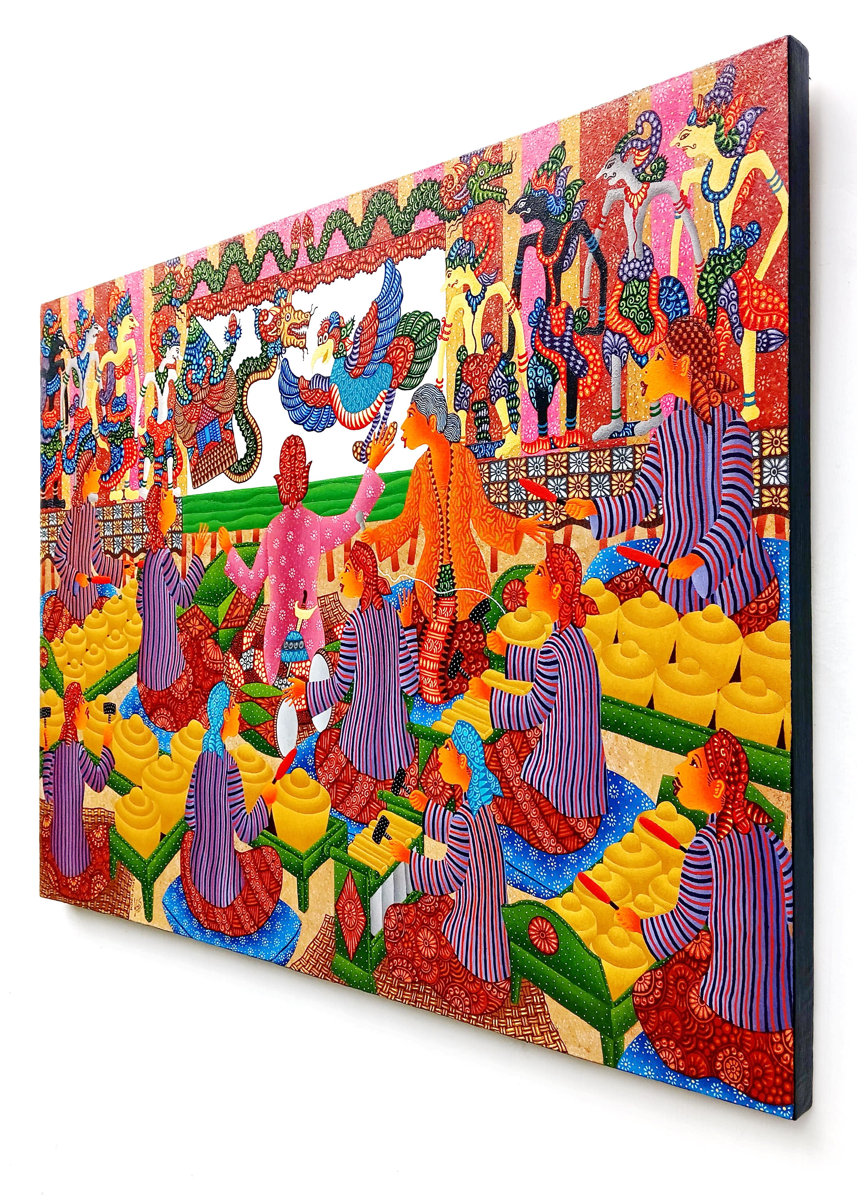 Art contemporain indonésien de Kusbudiyanto - Jatayu et le dragon en vente 5