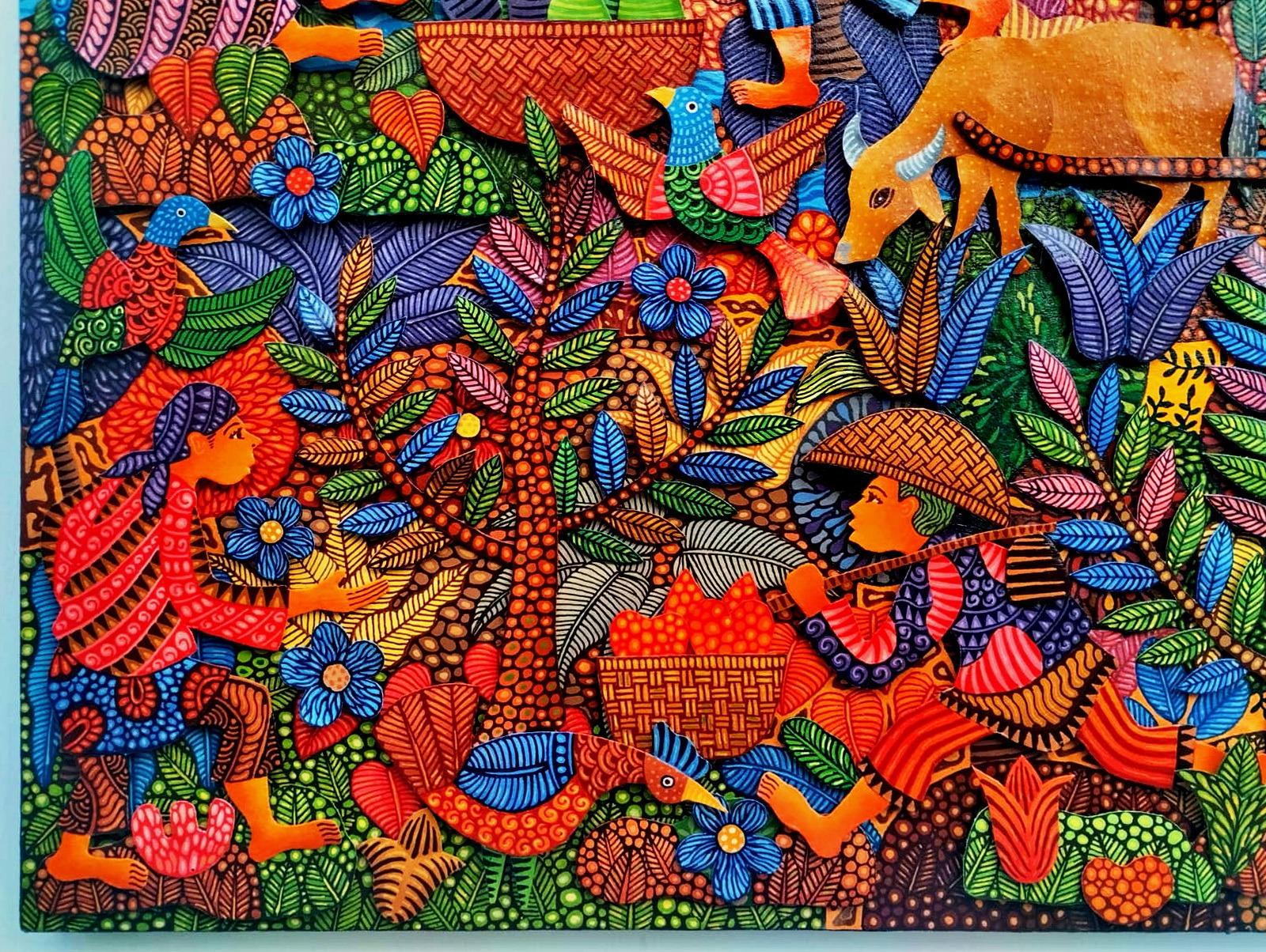 Art contemporain indonésien de Kusbudiyanto - La vie au village en vente 2
