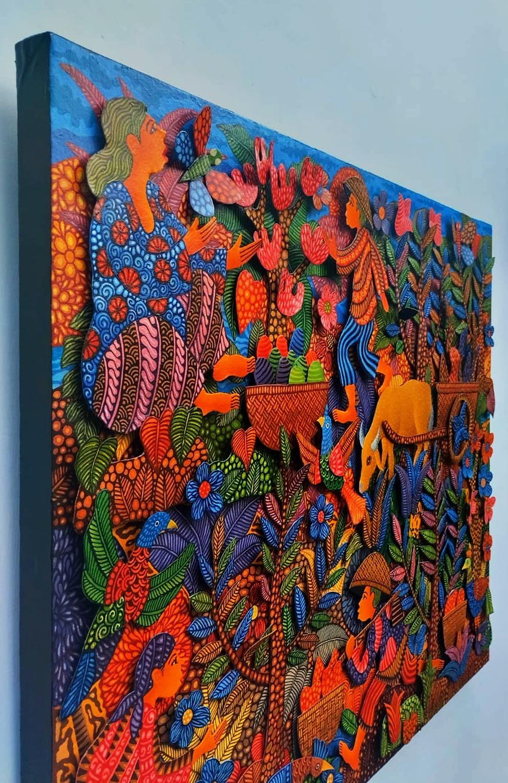 Art contemporain indonésien de Kusbudiyanto - La vie au village en vente 4