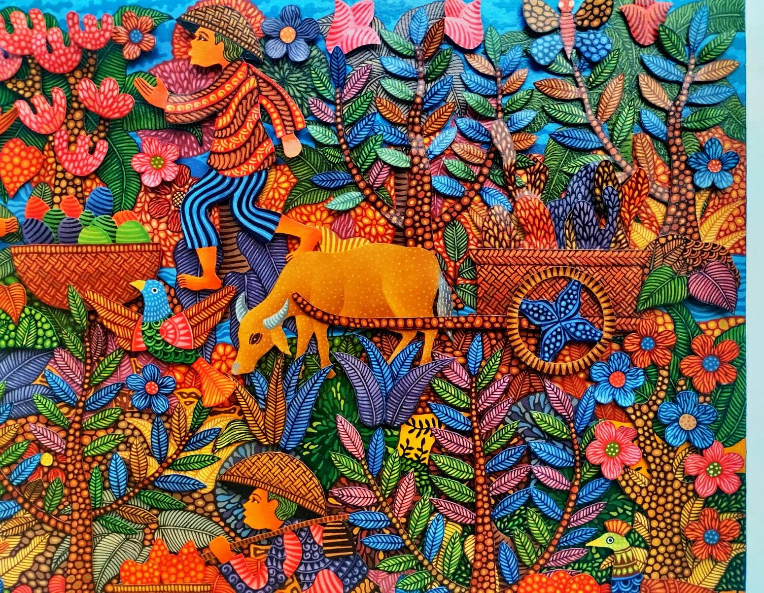 Art contemporain indonésien de Kusbudiyanto - La vie au village en vente 7