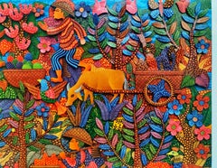 Art contemporain indonésien de Kusbudiyanto - La vie au village