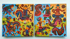 Indonesian Contemporary Art by Kusbudiyanto - Lukisan 2, Jathilan, Woven Bamboo