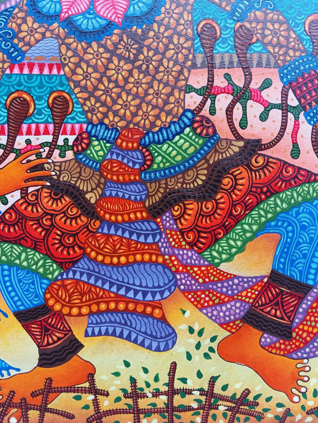 Art contemporain indonésien de Kusbudiyanto - Danse des masques en vente 4