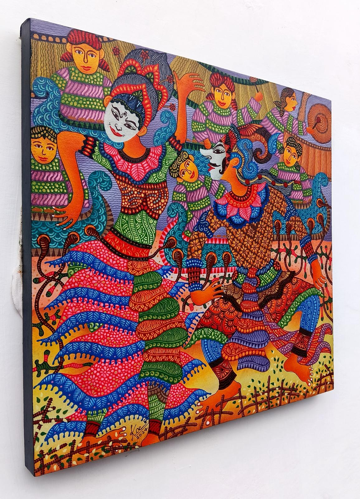 Art contemporain indonésien de Kusbudiyanto - Danse des masques en vente 5