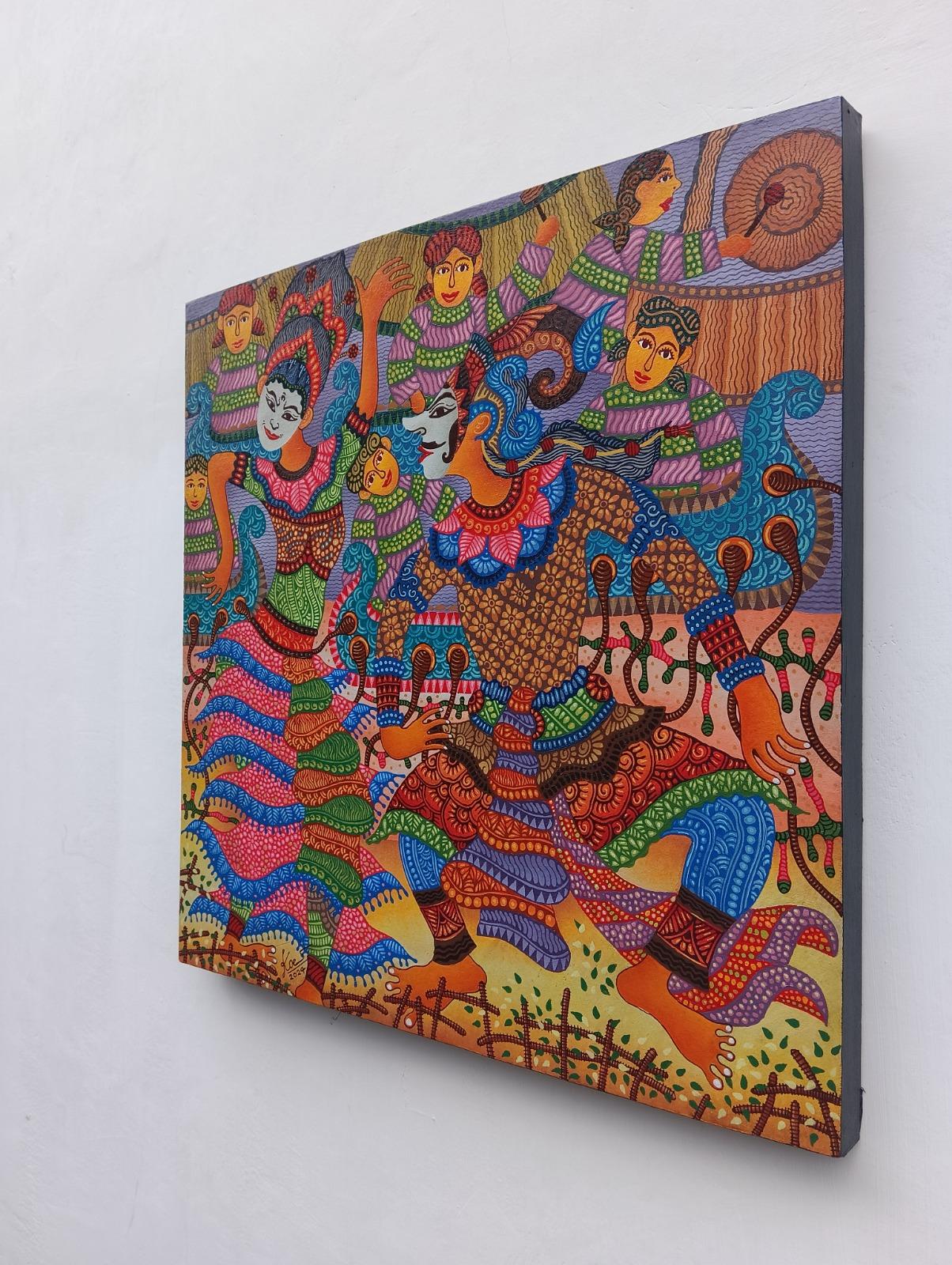 Art contemporain indonésien de Kusbudiyanto - Danse des masques en vente 6