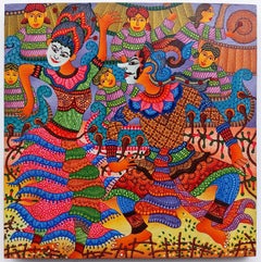 Art contemporain indonésien de Kusbudiyanto - Danse des masques