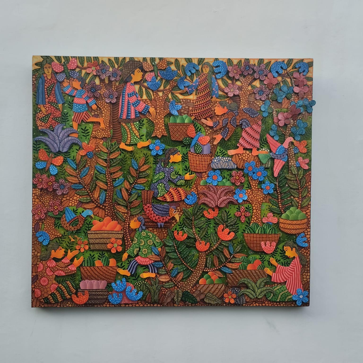 Arte contemporanea indonesiana di Kusbudiyanto - Attività mattutine alla Traditio in vendita 9
