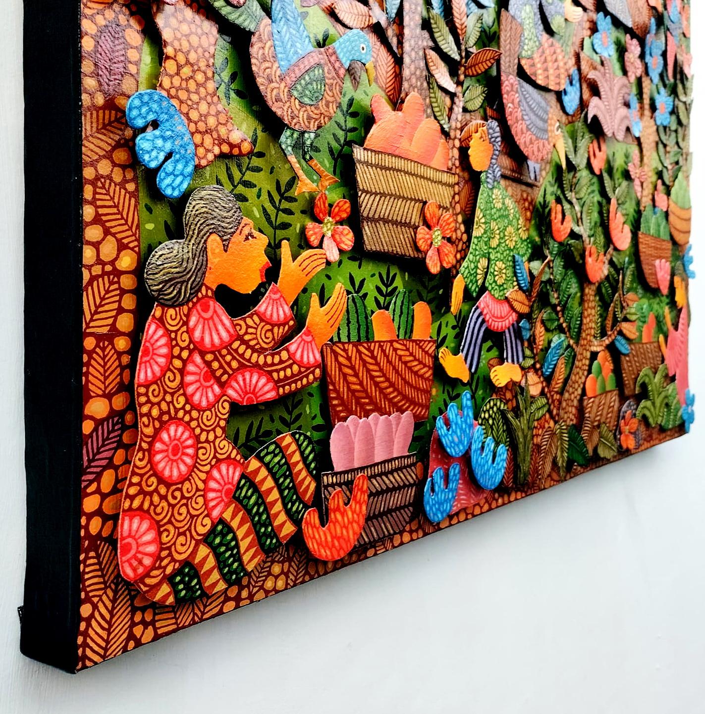 Arte contemporanea indonesiana di Kusbudiyanto - Attività mattutine alla Traditio in vendita 16