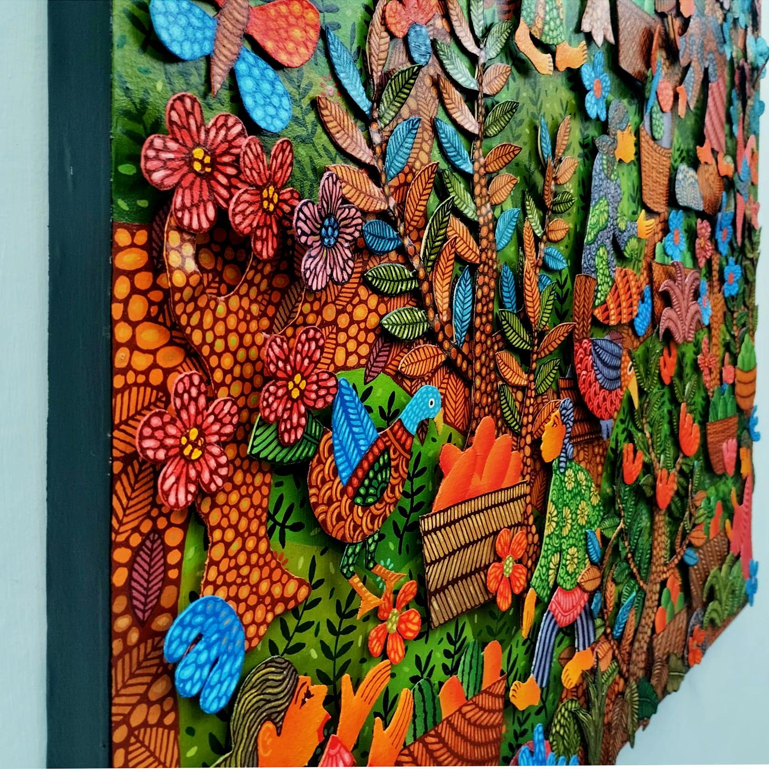 Arte contemporanea indonesiana di Kusbudiyanto - Attività mattutine alla Traditio in vendita 3