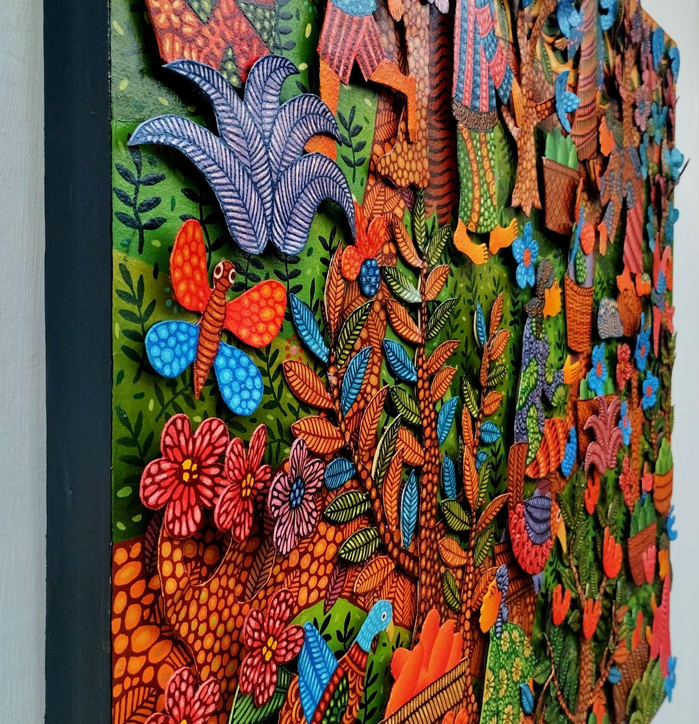 Arte contemporanea indonesiana di Kusbudiyanto - Attività mattutine alla Traditio in vendita 4