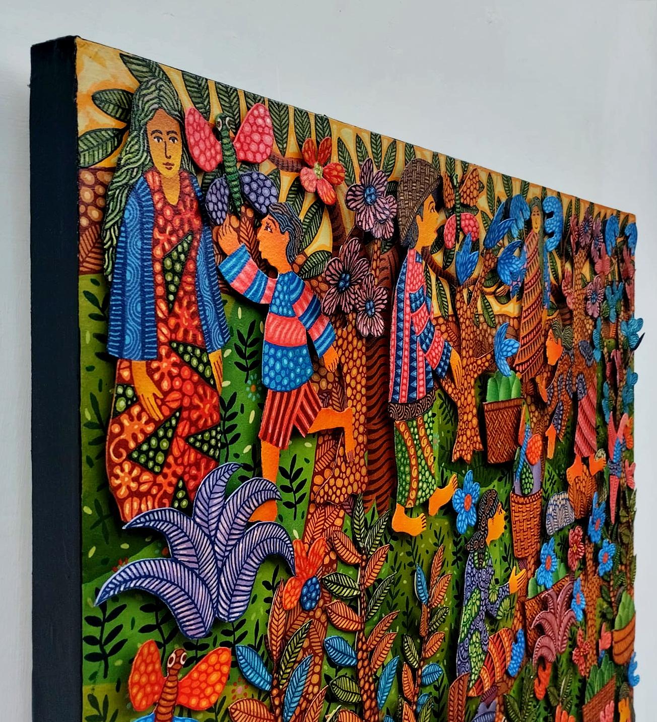 Arte contemporanea indonesiana di Kusbudiyanto - Attività mattutine alla Traditio in vendita 5